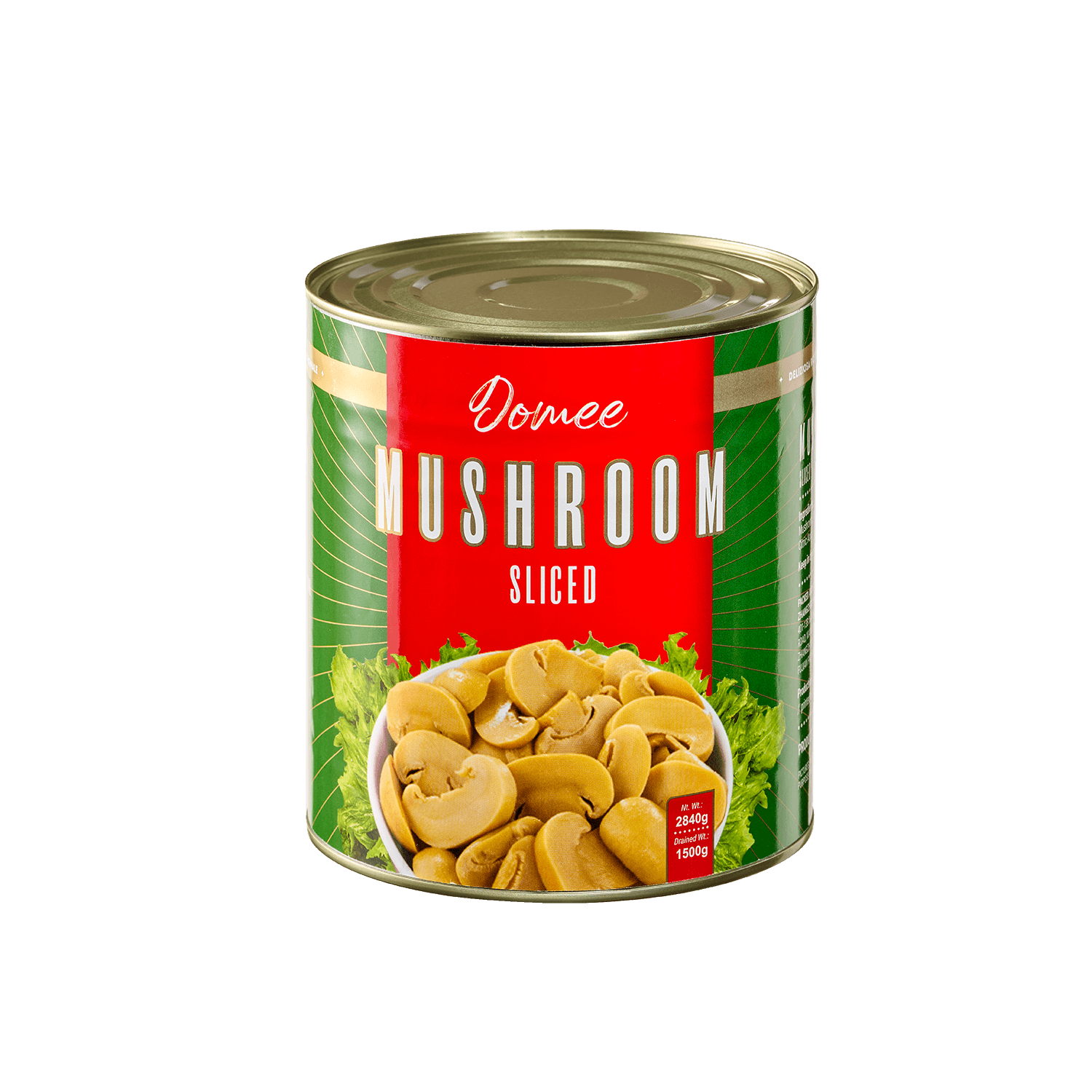 Canned Sliced Mushrooms Domee packaging