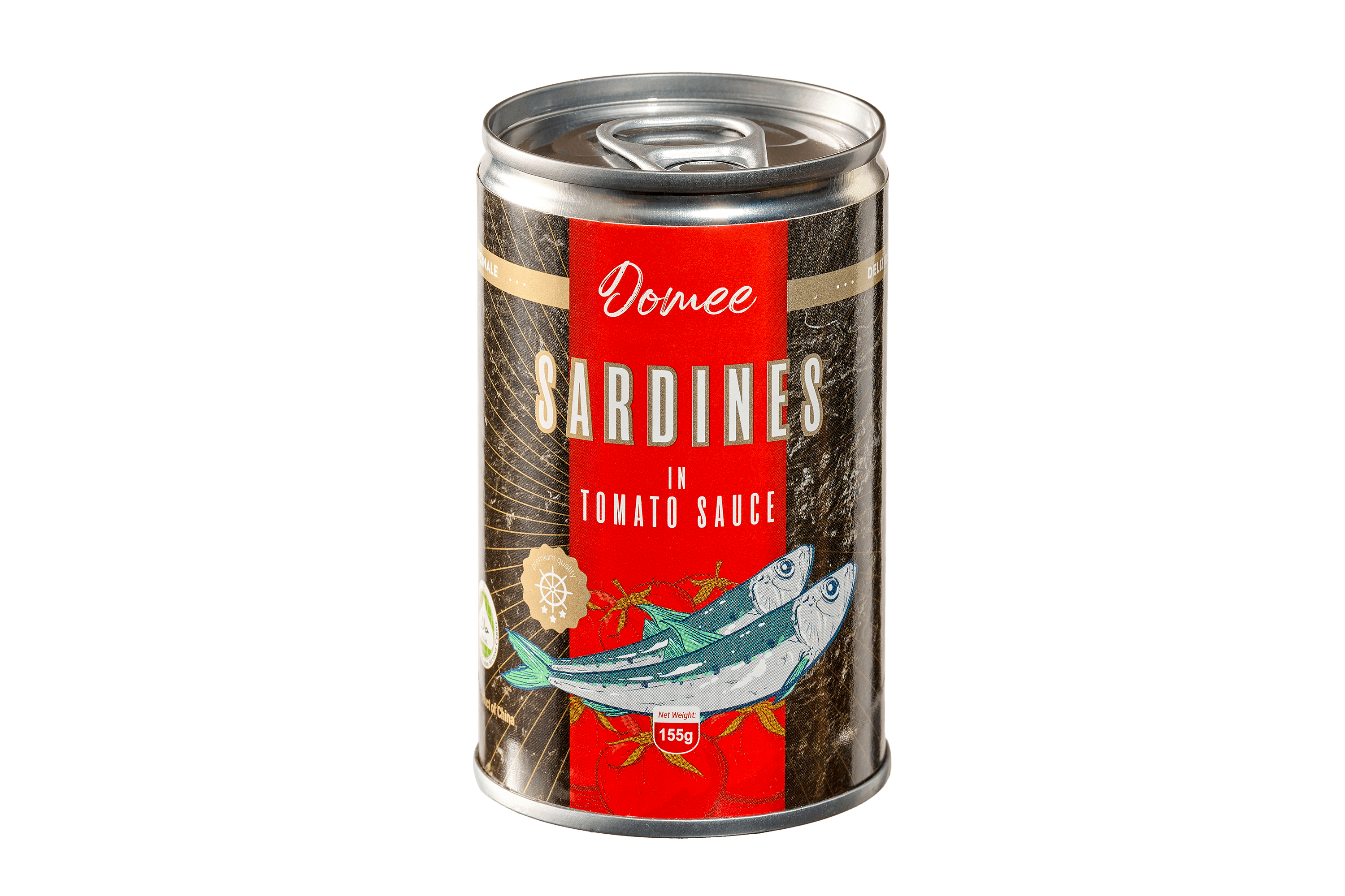 Canned Sardines in Tomato Sauce Domee packaging