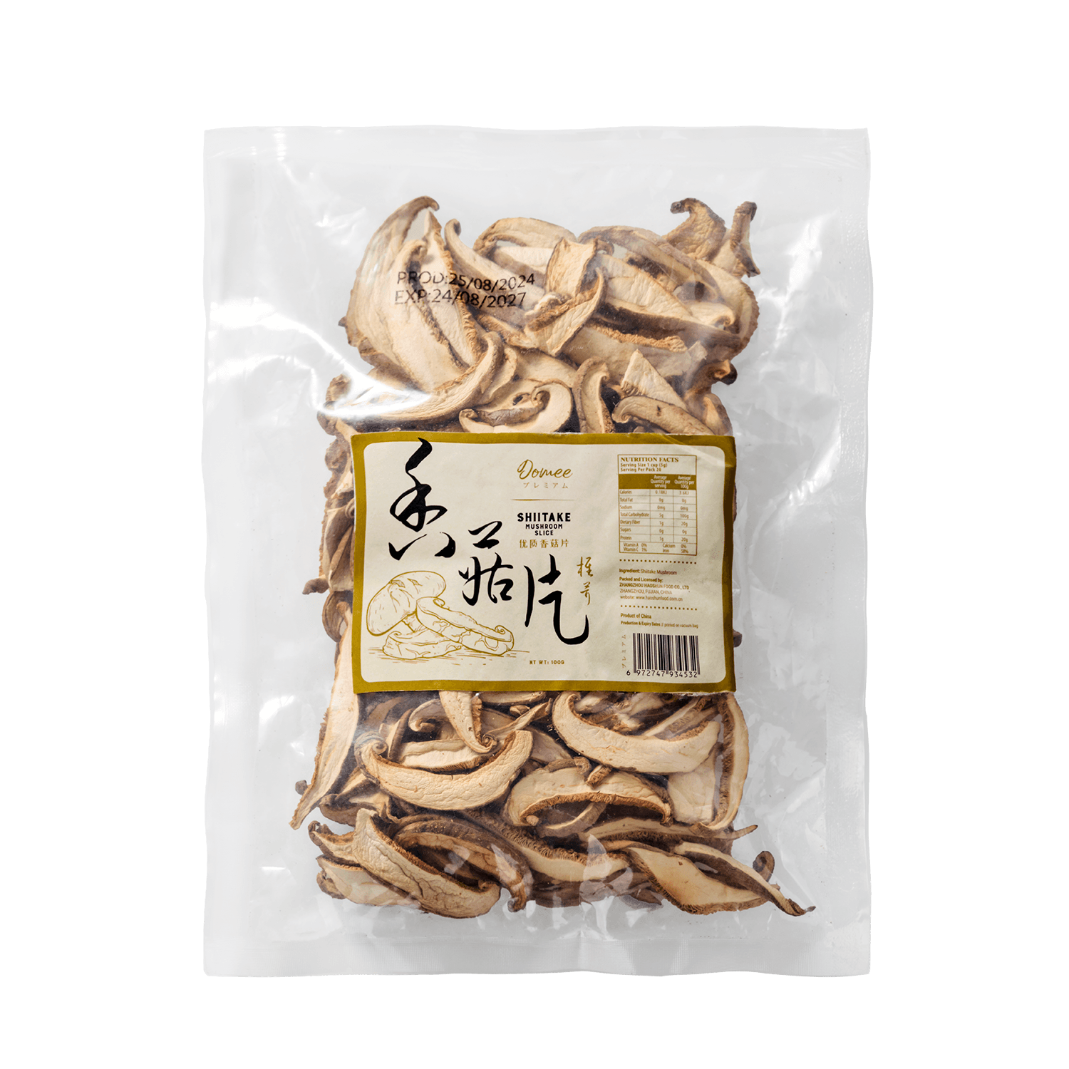 Dried Shiitake Mushrooms Domee packaging